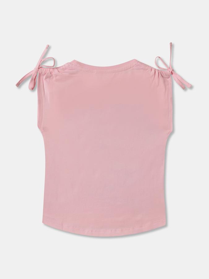 Girls Cotton Regular Fit Crew Neck Graphic T-shirt