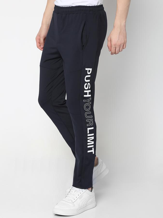Men Typographic Print Straight Track Pants image number 1