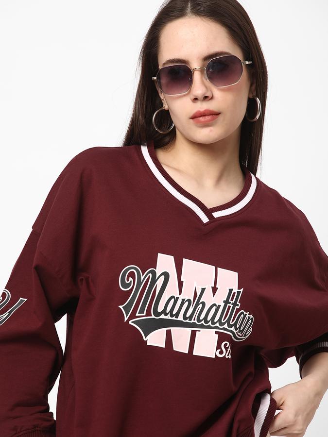 Women Oversized Fit Graphic Print Sweatshirt image number 0