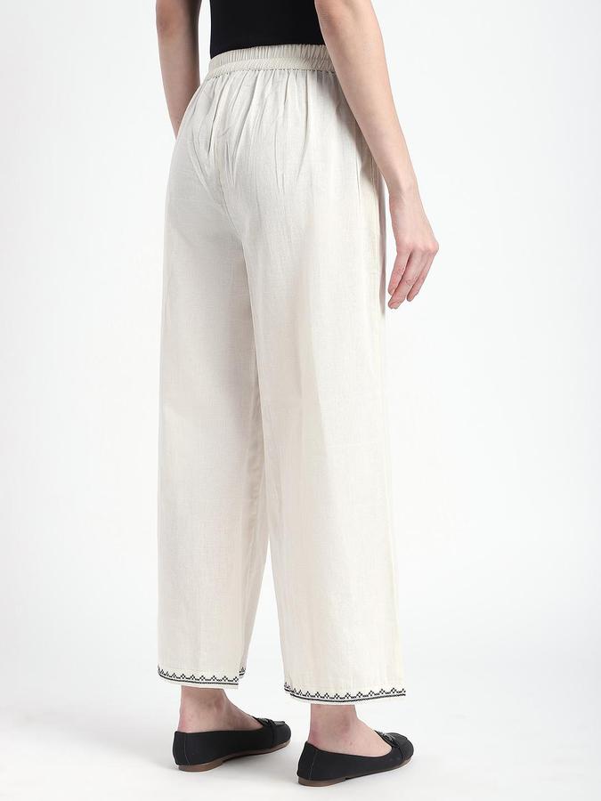 R&B Women Off White Embroidery Regular Fit Ethnic Trouser
