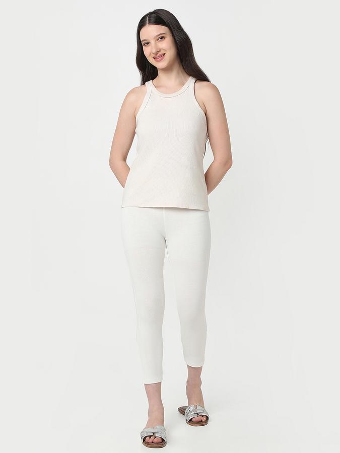 Women Cotton Blend Skinny Fit High Rise Solid Tights