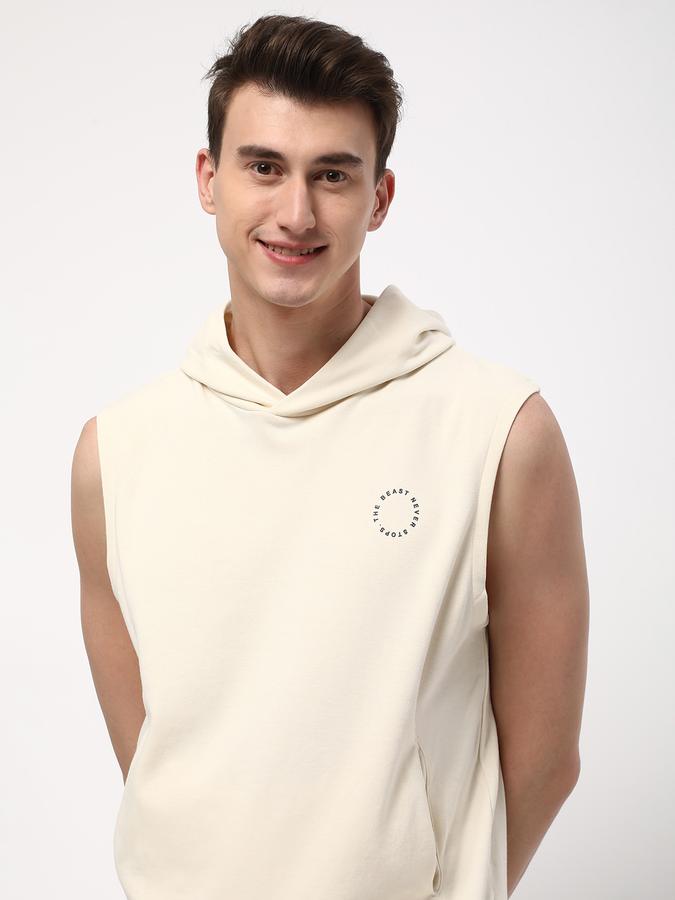 Men Cotton Regular Fit Hooded Gilet Jacket