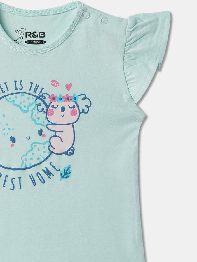 Girls Typographic Print Regular Fit T-Shirt image number 2
