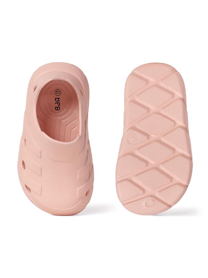 R&B Pink Solid Slip On Girls Clogs