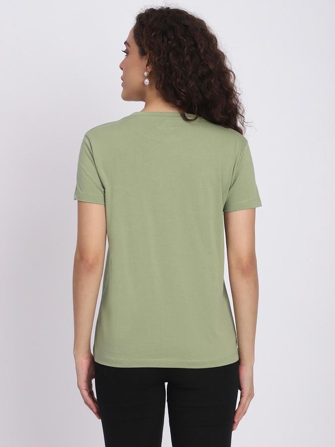 R&B Women Olive Typography T-Shirt
