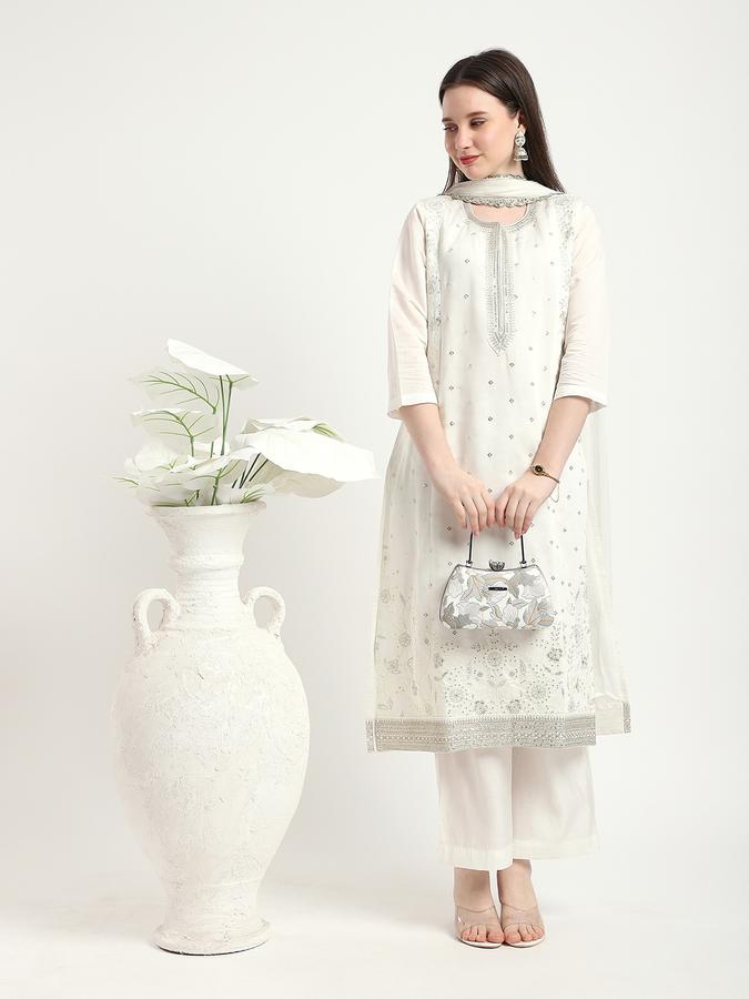 Women Viscose Blend Embroidered Kurta And Palazzo Set