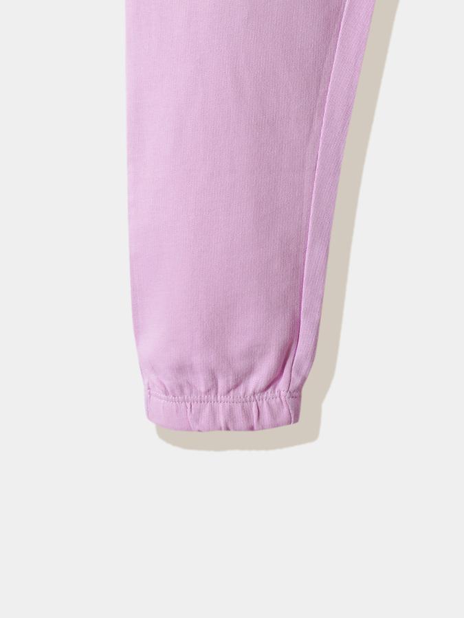 Girls Cotton Regular Fit Elastic Waist Printed Pants