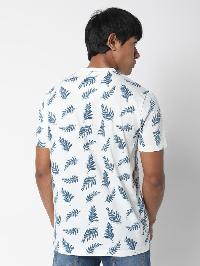 Men Cotton Regular Fit Crew Neck Printed T-shirt