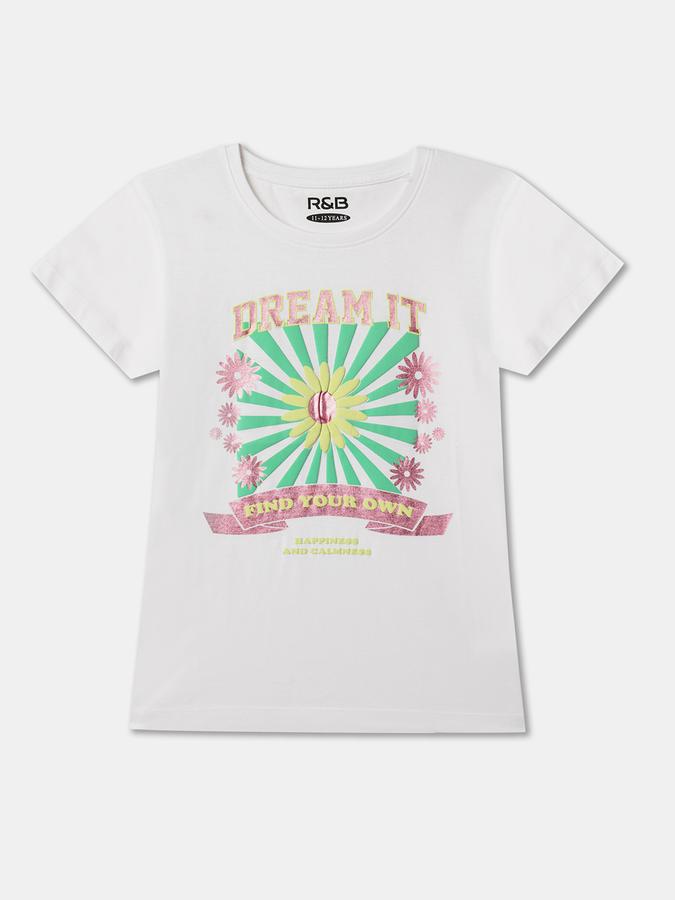 Girls Graphic Regular Fit Short Sleeve Crew Neck T-Shirt
