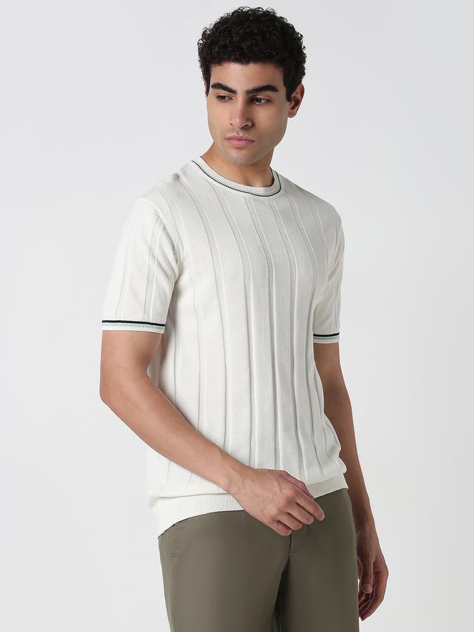 Solid Men Round Neck T-Shirt image number 2