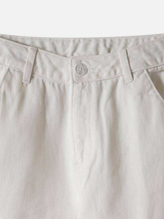 Girls Cotton Regular Fit Button Waist Pockets Pants