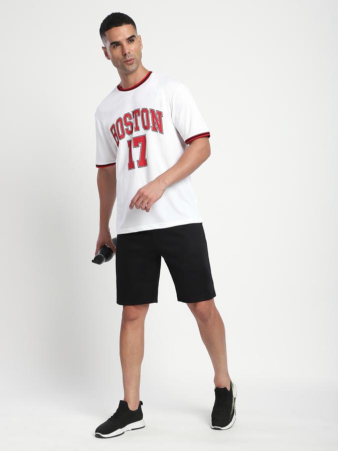 Men Polyester Relaxed Fit Drawstring Solid Shorts