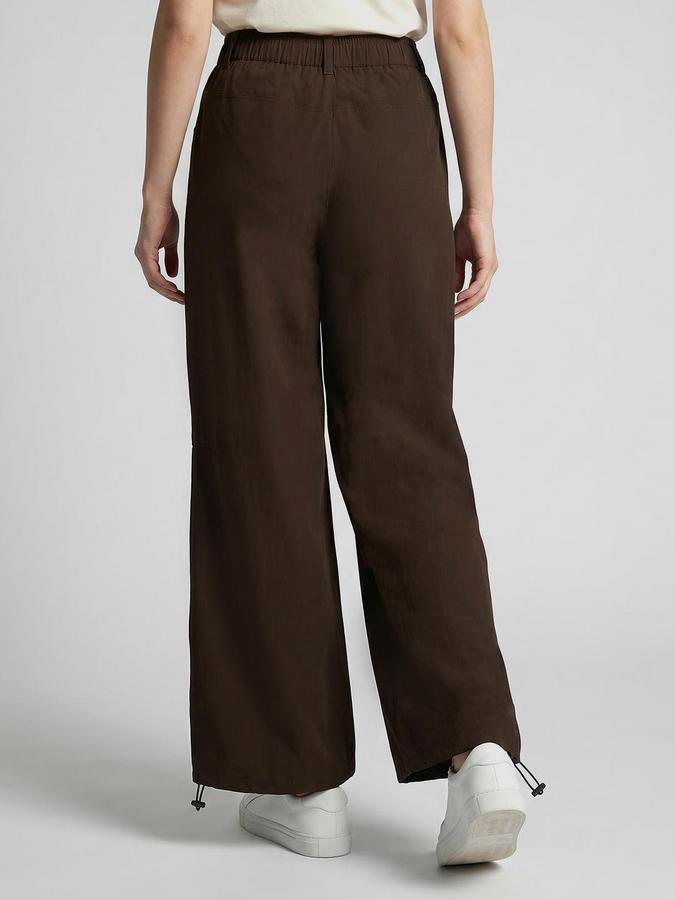R&B Brown Solid Women Regular Fit Trousers