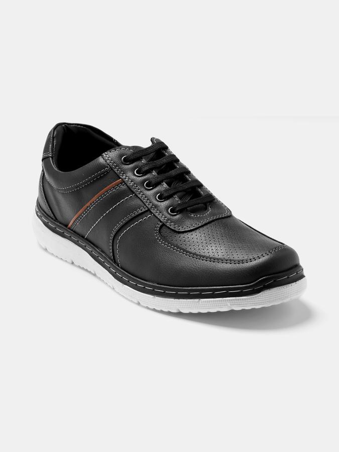 R&B Men Black Casual Shoes image number 2