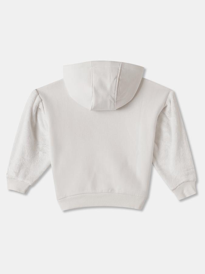 Girls Cotton Blend Regular Fit Hooded Pullover Graphic Hoodie