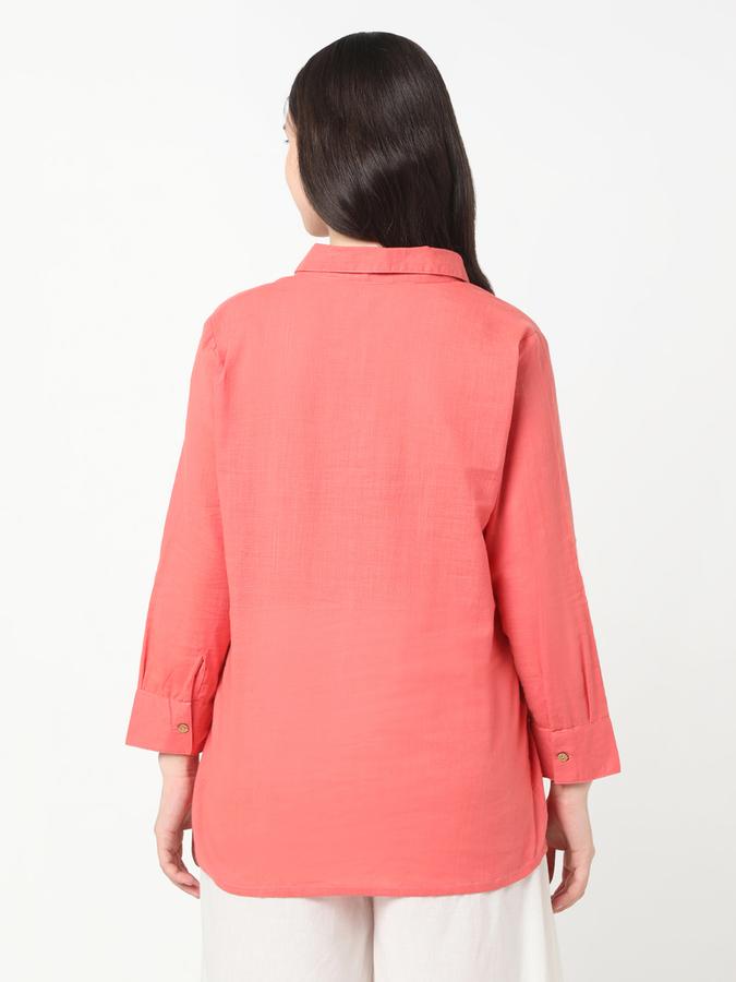 R&B Women's Coral Printed Top