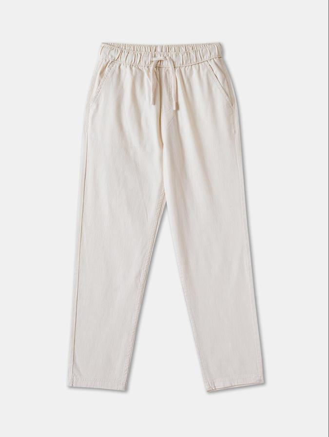 R&B Boys Beige Regular Fit Solid Pant