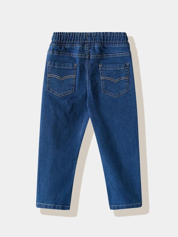 R&B Boys Dark Blue Regular Fit Mid-Rise Jeans