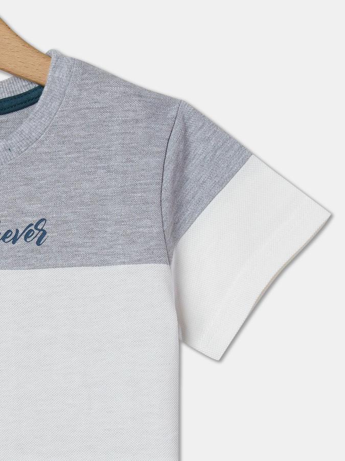 Boys Colourblock Regular Fit Crew-Neck T-Shirt image number 2