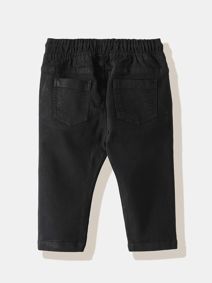 Boys Cotton Regular Fit Drawstring Waist Clean Hem Jeans