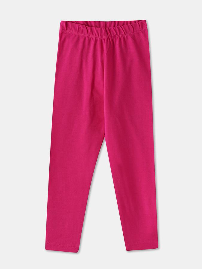 Girls Solid Full Length Mid Rise Legging