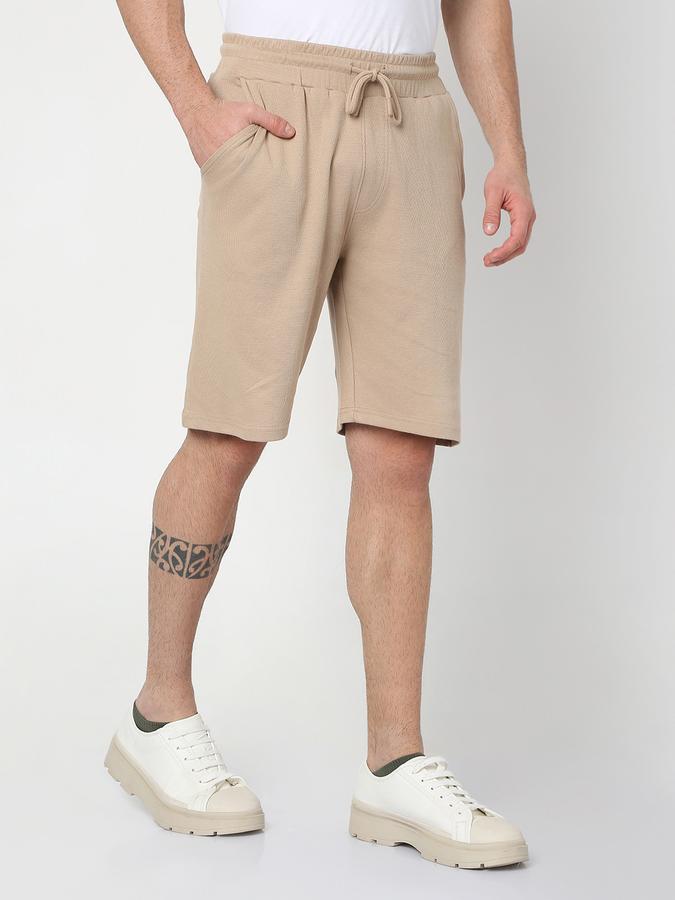 Men Regular Fit Knit Shorts with Insert Pockets image number 2