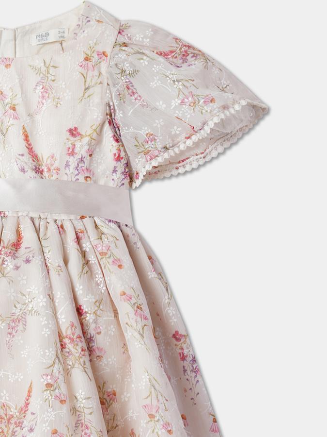 Girls Floral Print Fit & Flare Dress image number 2
