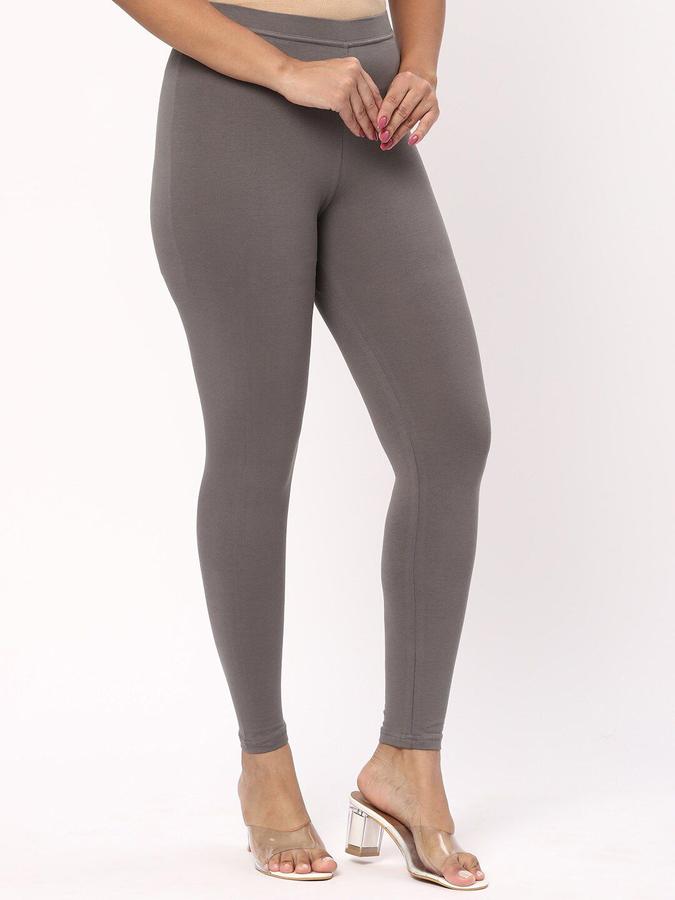 R&B Women Grey Solid Leggings