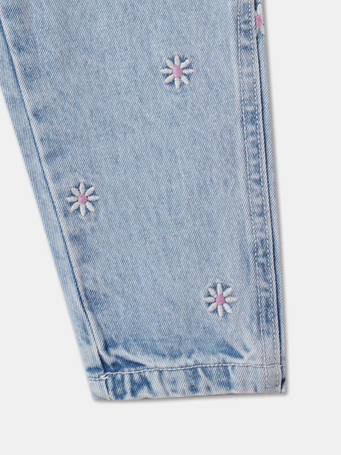 R&B Micro Print Straight Jeans with Mid Rise Waist image number 2