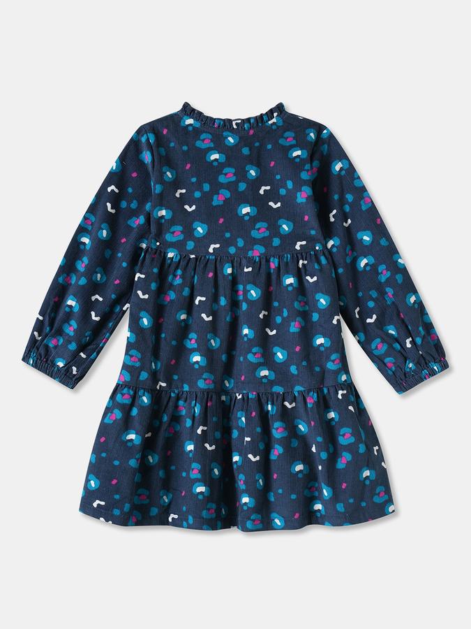 Girls Cotton Regular Fit Round Neck Printed Dress