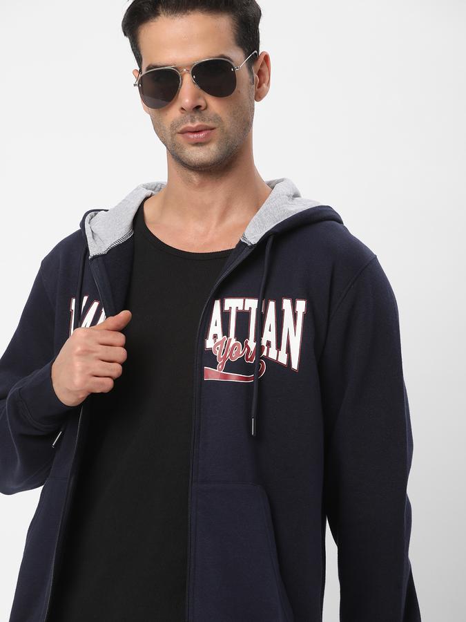 Men Cotton Regular Fit Hooded Jacket