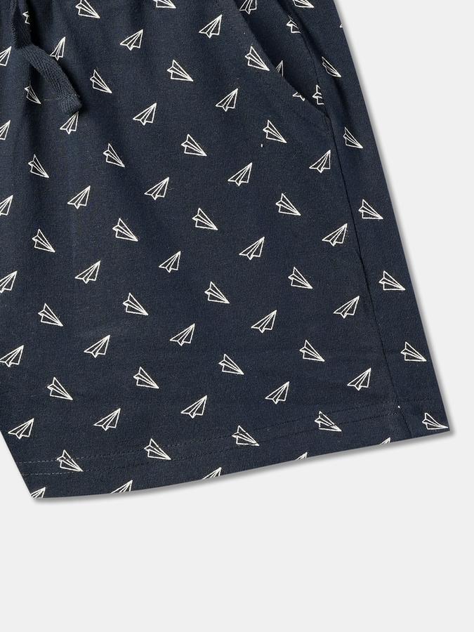 Girls Cotton Graphic Mid-Rise Clean Hem Shorts