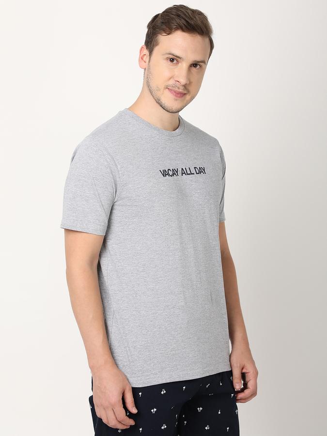 Men Cotton Regular Fit Crew Neck Typographic T-shirt