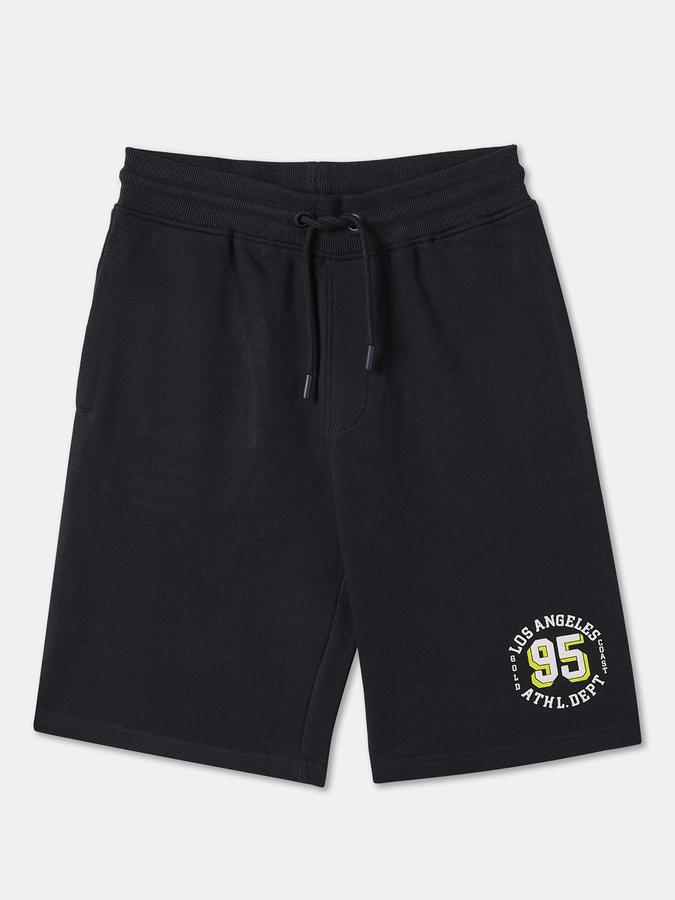 Boys Cotton Relaxed Fit Drawstring Waist Clean Hem Shorts