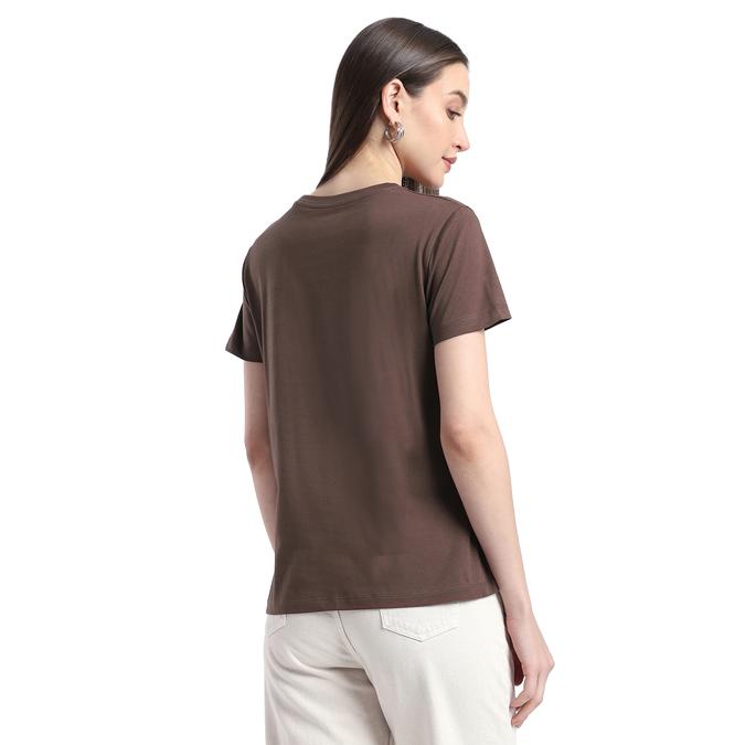 Women Cotton Regular Fit Round Neck Graphic T-shirt