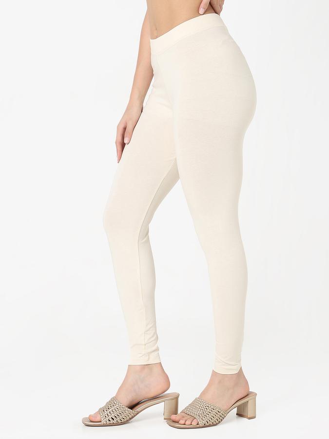 Women's ankle length solid leggings  image number 2