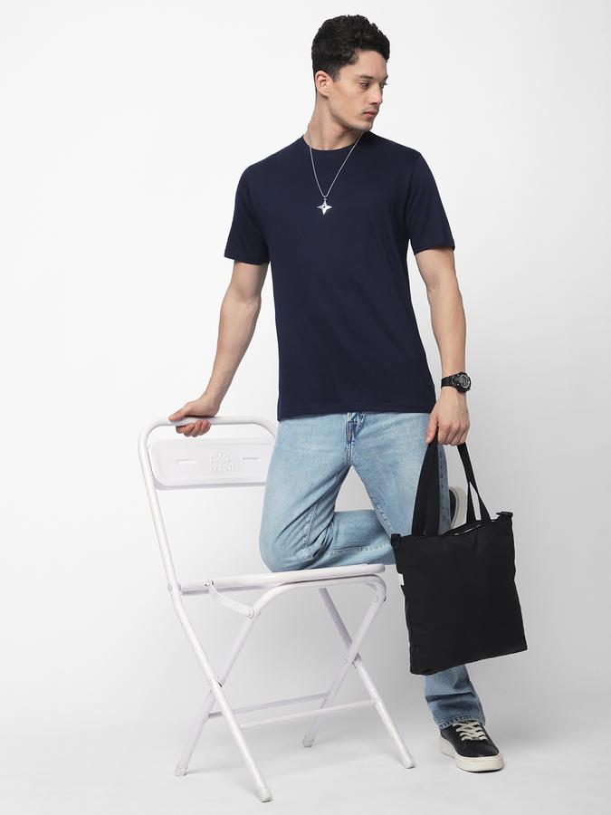 Men Cotton Regular Fit Crew Neck Solid T-shirt