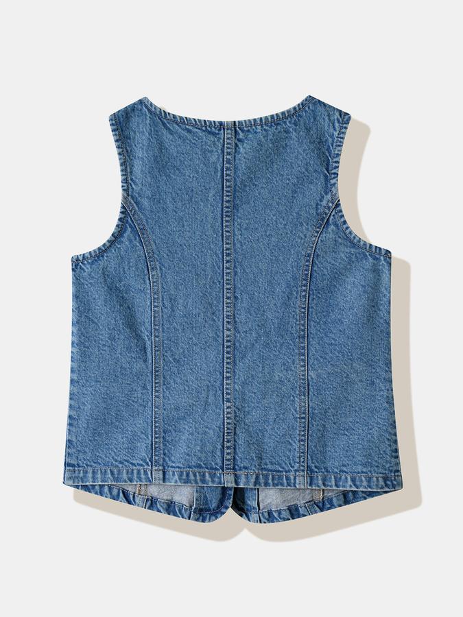 Girls Cotton Regular Fit Round Neck Sleeveless Solid Top