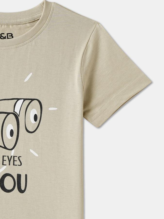 Boys Cotton Regular Fit Crew Neck Graphic T-shirt