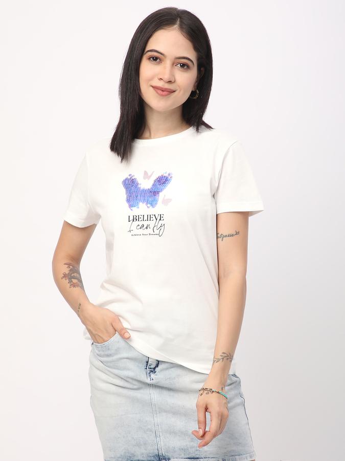 R&B Women Ivory Character Graphic T-Shirt