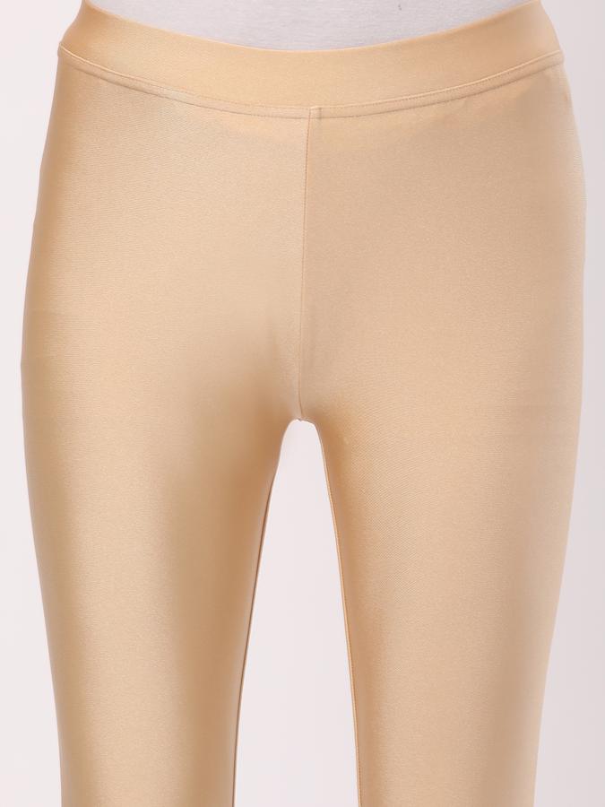 Women Nylon Blend Elasticated Waist Ankle Length Solid Leggings