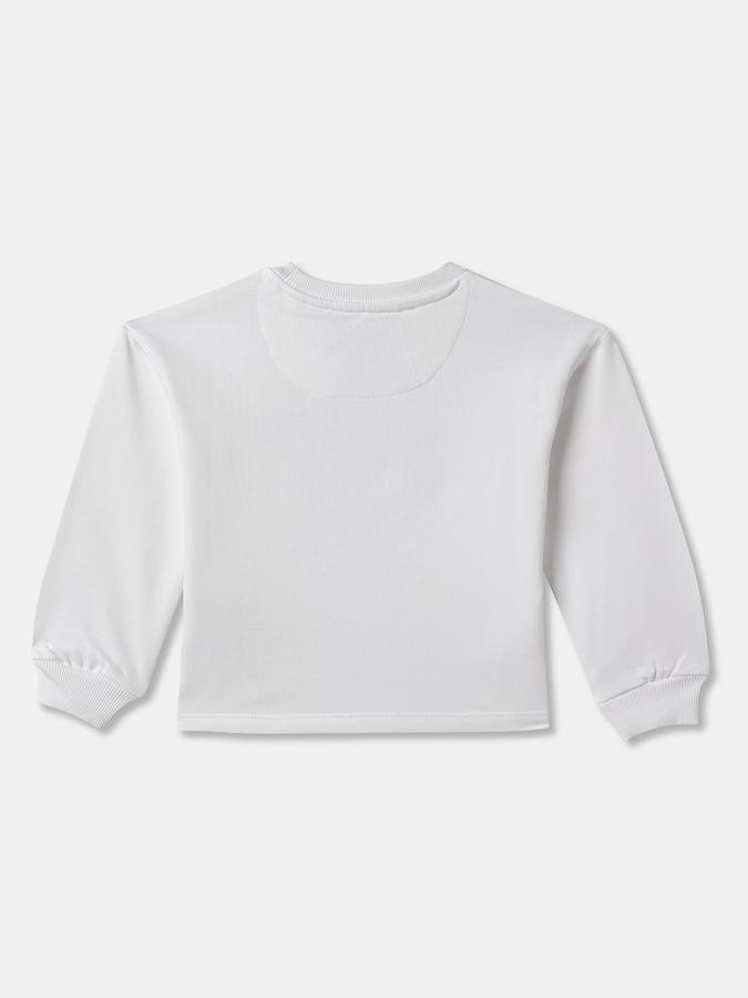 Girls Blend Graphic Regular Fit Full Sleeve Crew Neck with Appliqu&eacute; SweaT-Shirt