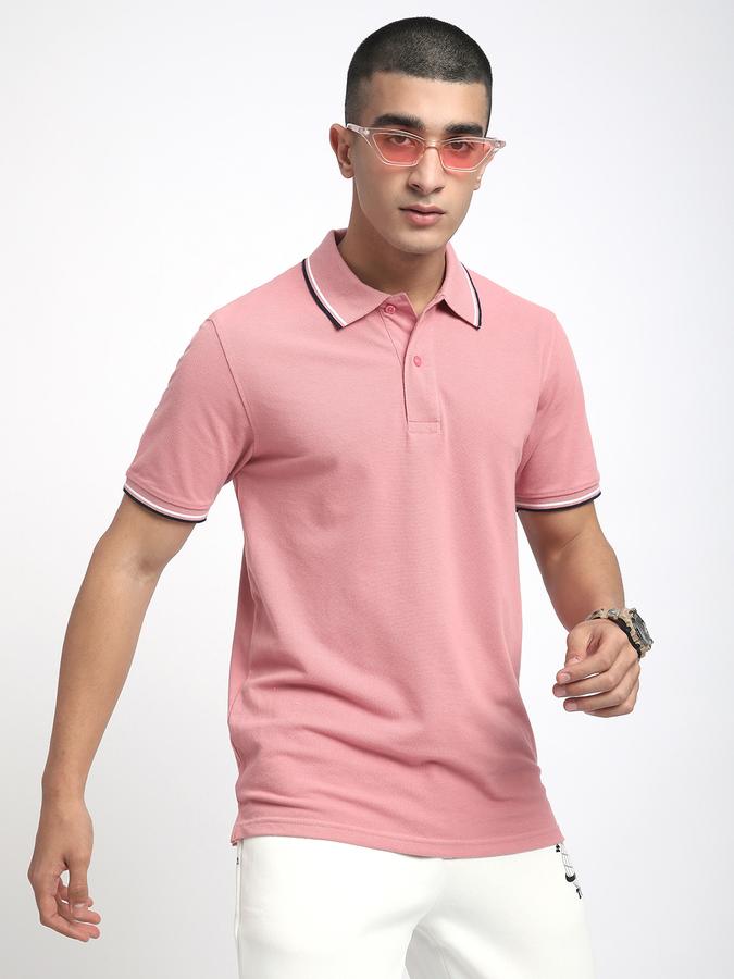 Men Polycotton Slim Fit Polo Neck Solid T-shirt