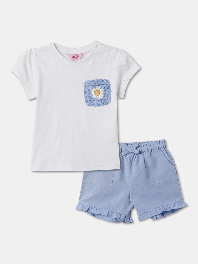 Girls Embroidered Shorts & Top Set image number 0