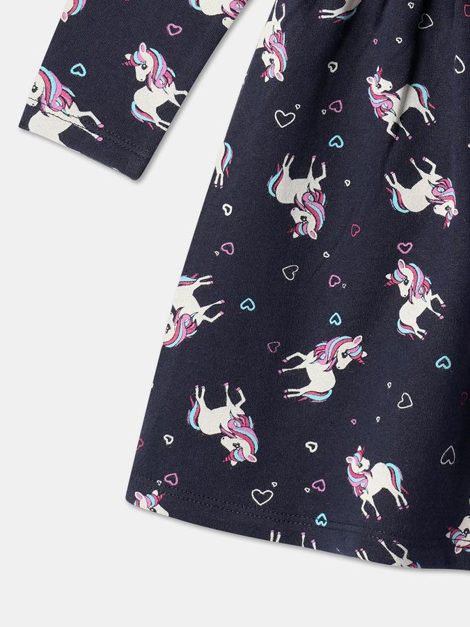 R&B Girls' Blue Printed Dress