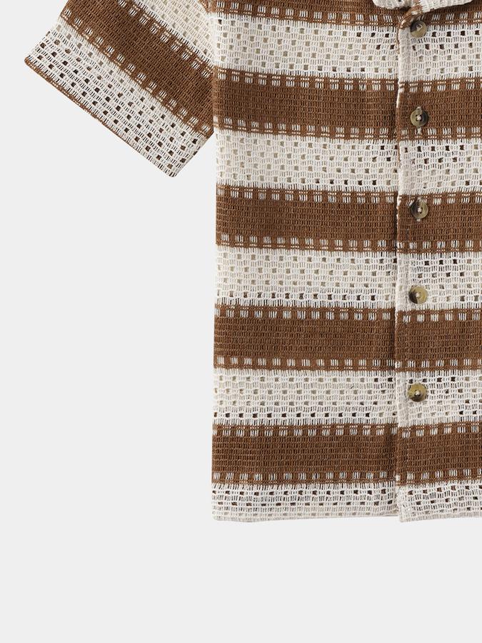 Boys Regular Fit Short Sleeve Camp Collar Shirt