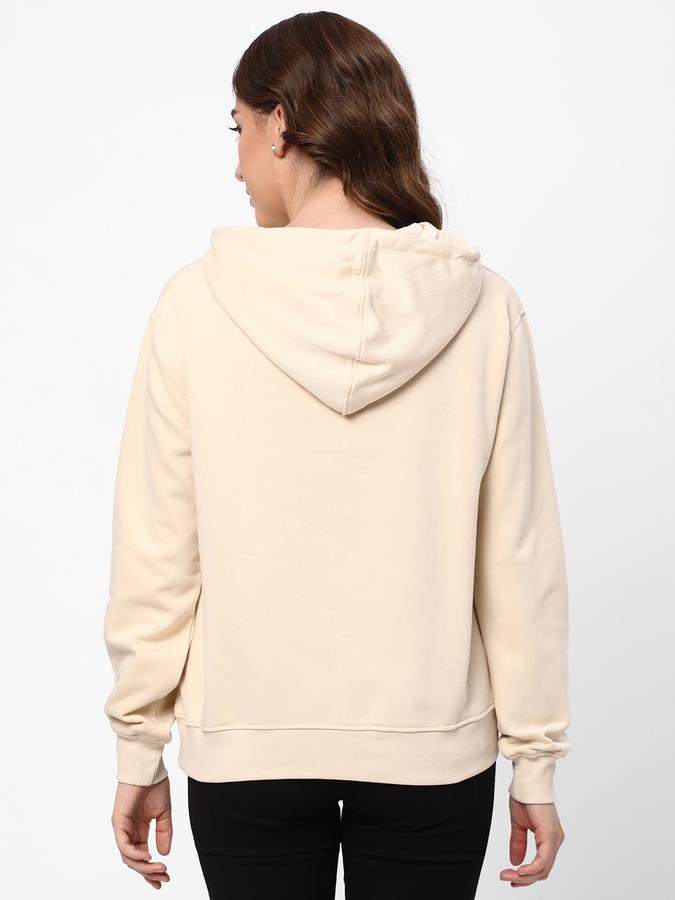 Women Cotton Blend Regular Fit Hooded Graphic Sweatshirt