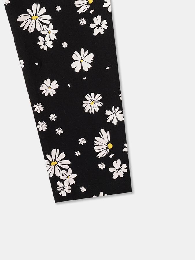 Girls Cotton Skinny Fit Elastic Waist Printed Leggings