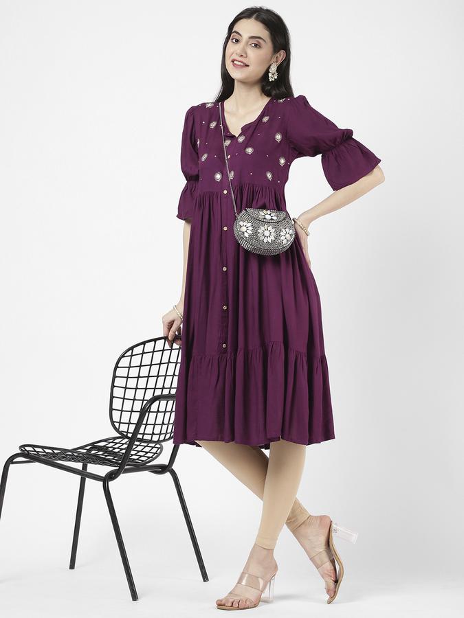 R&B Plum Women Kurtas image number 1
