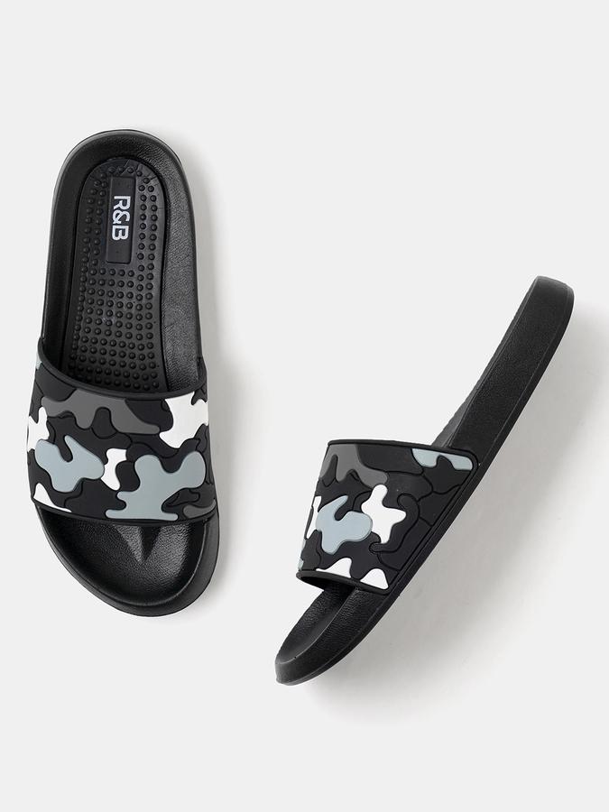 R&B Men Black Flip Flops
